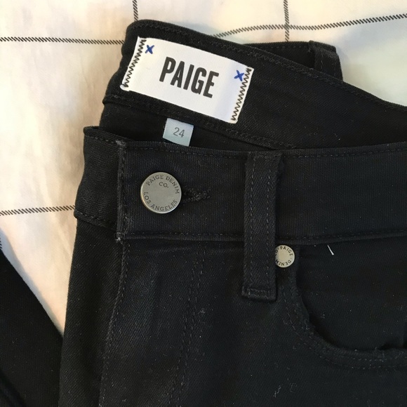 Paige black distressed stretchy denim jeans verdugo - Picture 2 of 8